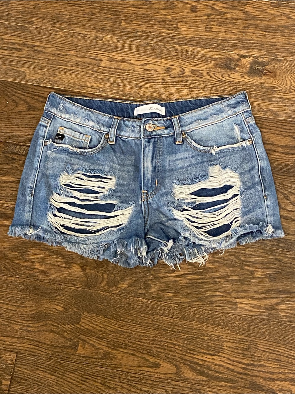 KanCan Distressed Light Blue Denim Cutoff Shorts